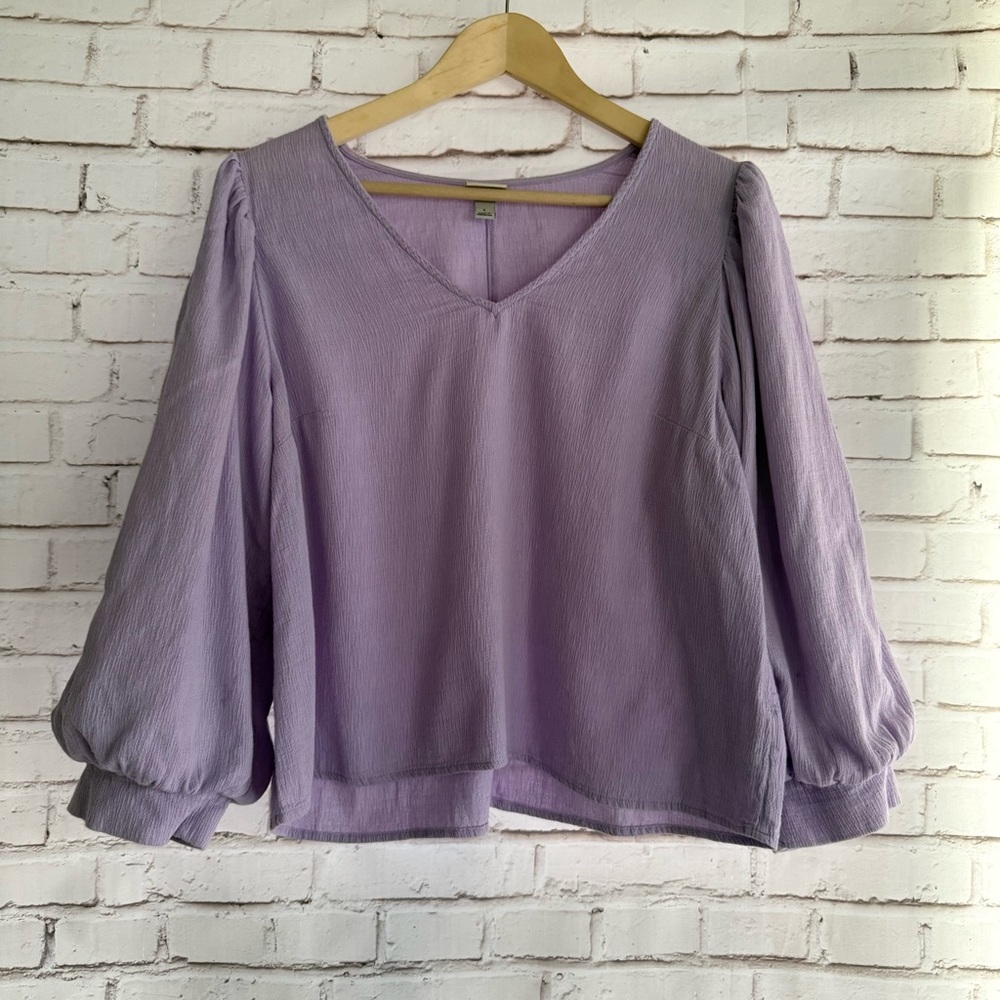 a‎ new day Lavender V-Neck Blouse